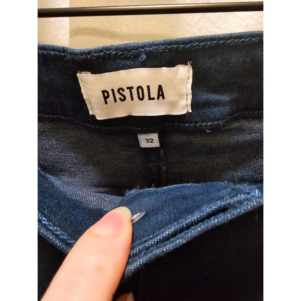 NWT Pistola High Rise Crop Boot dark green stretch jeans size 32 - Picture 2 of 7